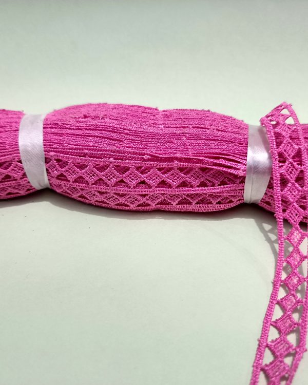 Pink Diamond Mesh GPO Lace - 10 Meter