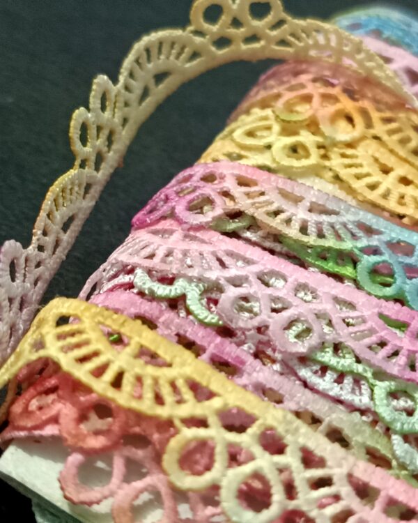 Premium Rainbow Floral Scallop Embroidered Lace Trim - 10 Meter