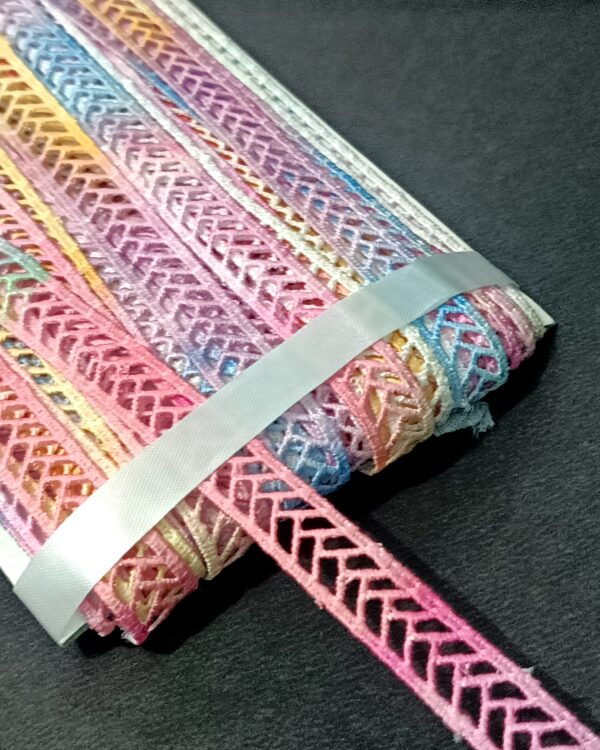 Premium Ombre Chevron Embroidered Lace Trim - 10 Meter