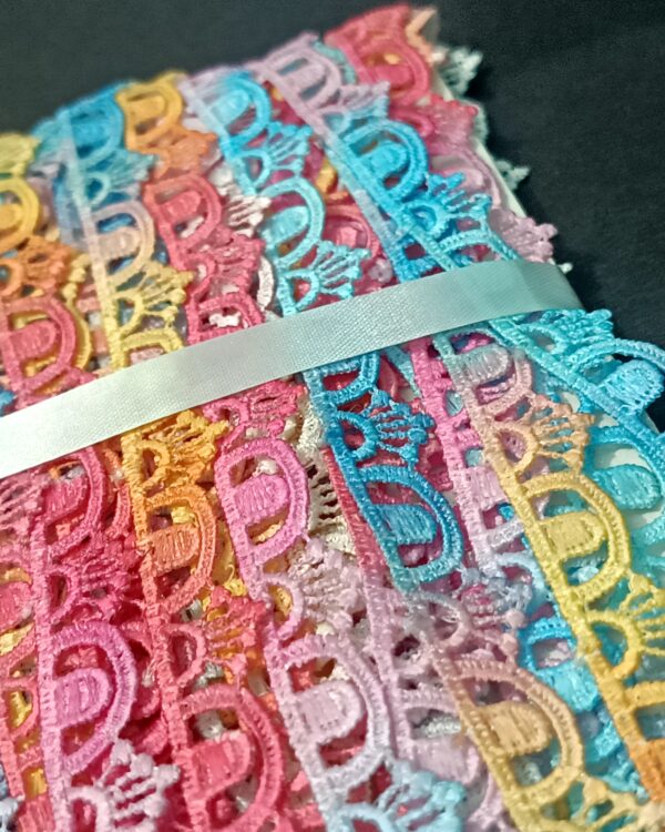 Premium Ombre Crown Scallop Embroidered Lace Trim - 10 Meter