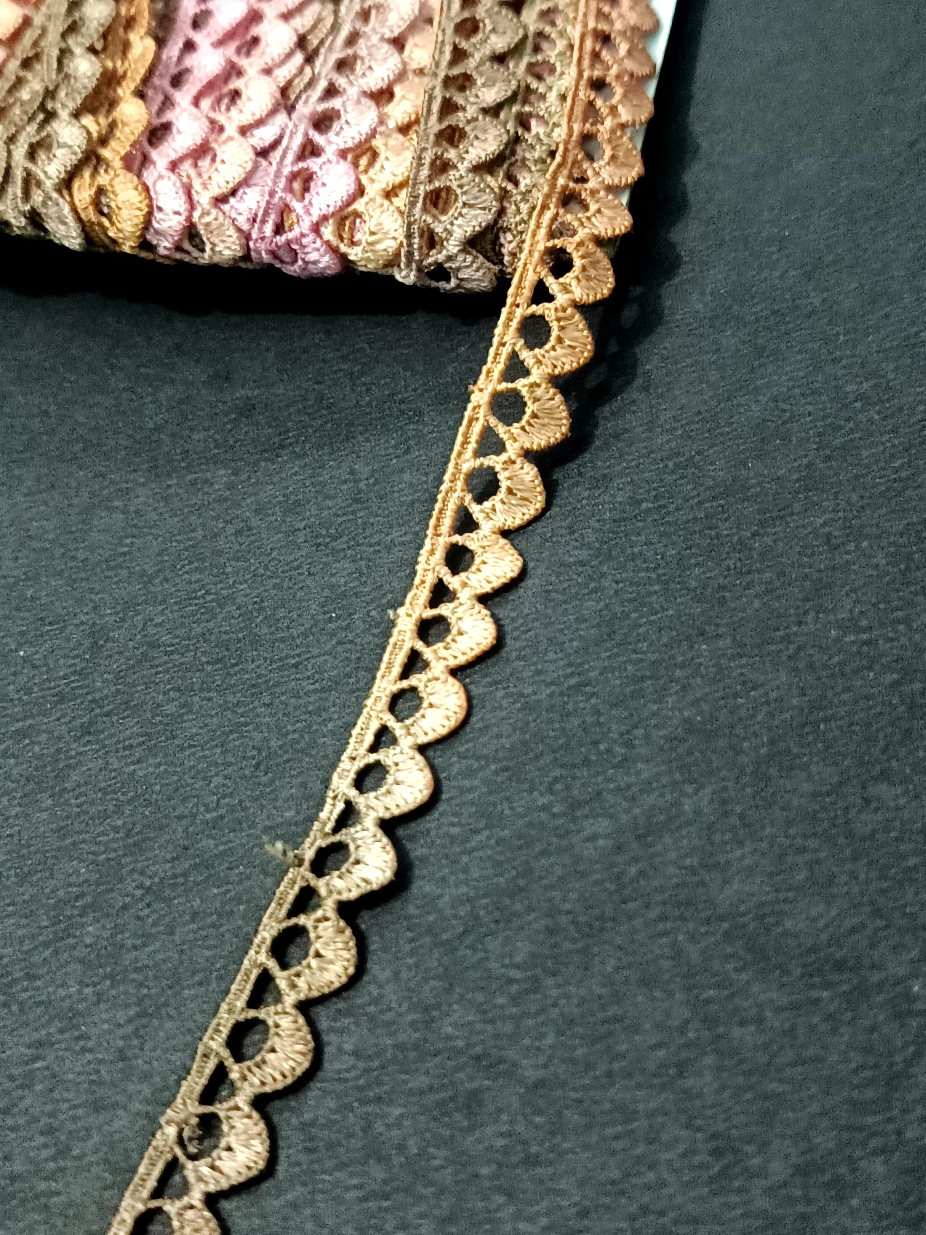 Heart Loop Embroidered Lace - 10 Meter