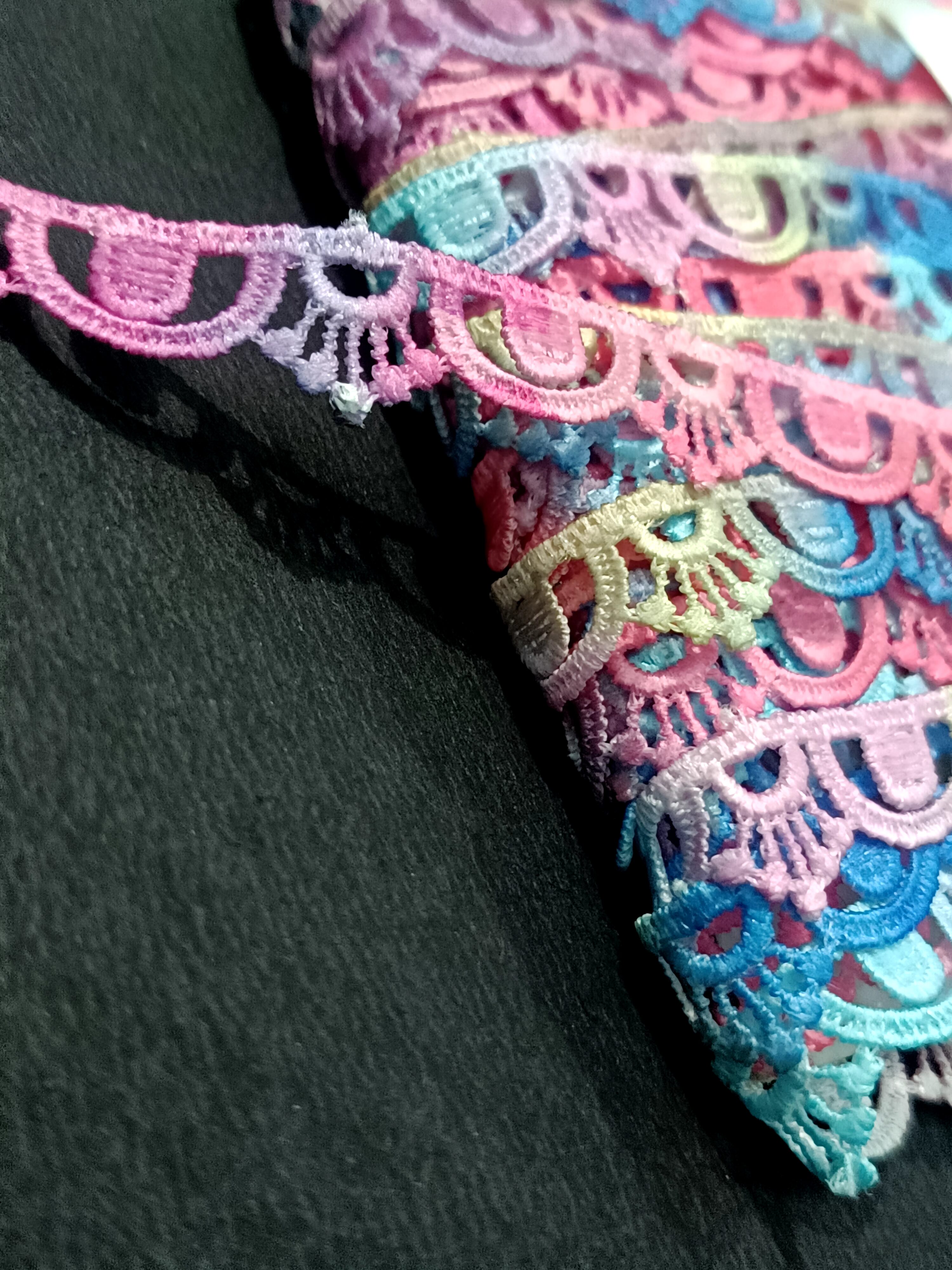 Rainbow Gradient Scalloped Fan Lace Trim – 10 Meter - Image 2