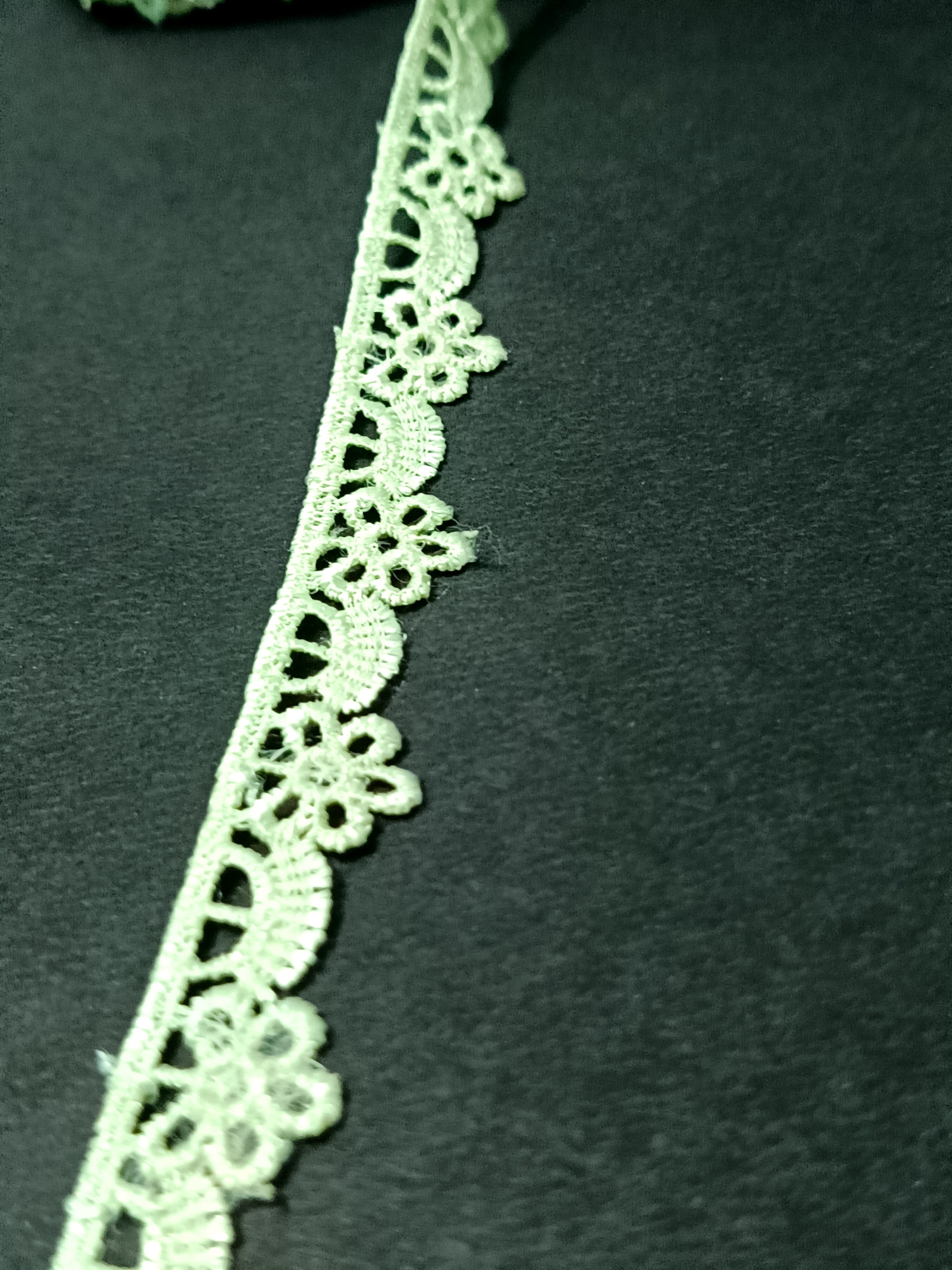 Mint Green Floral Crochet Lace Trim – 10 Meter