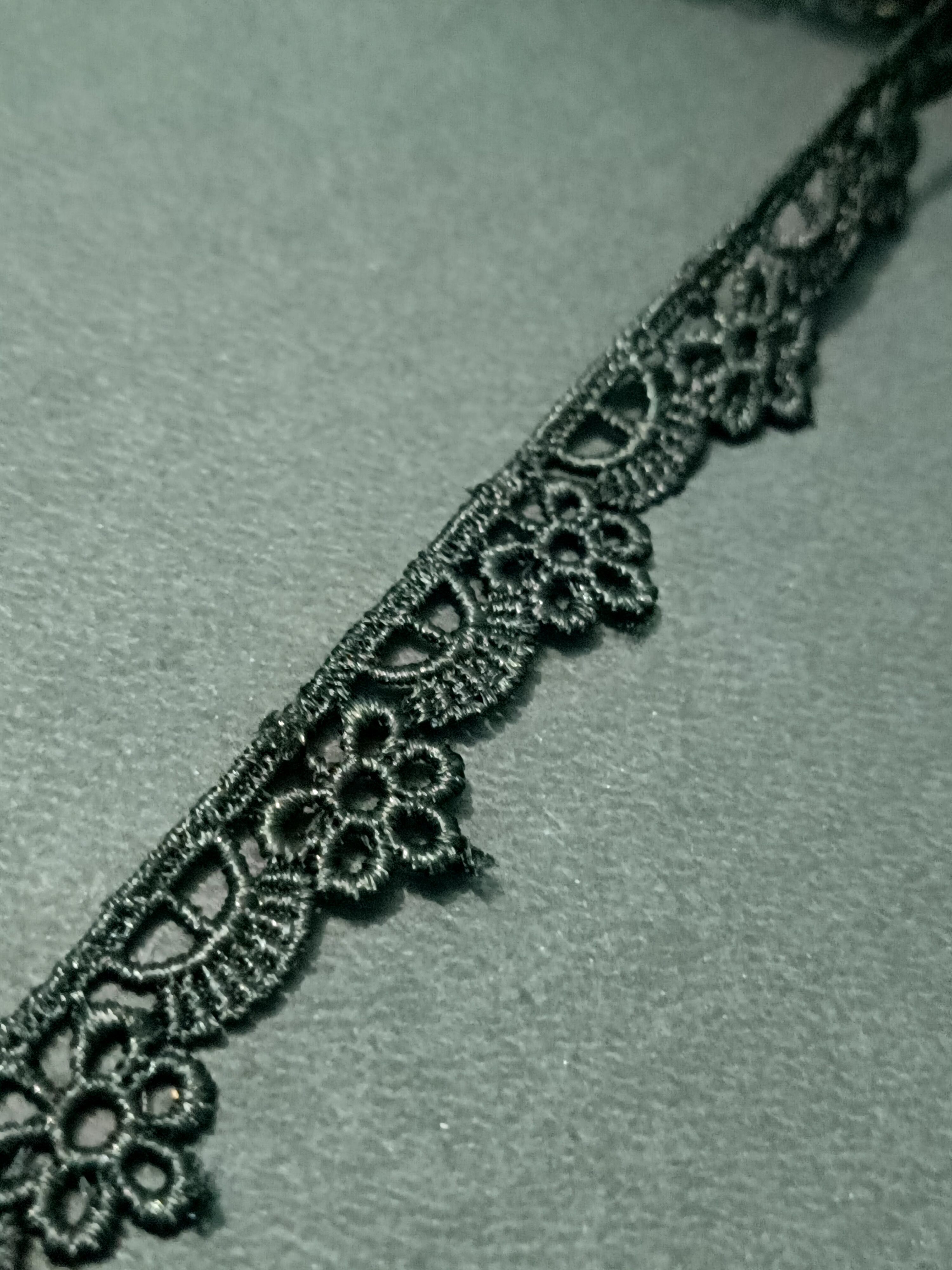 Jet Black Floral Crochet Lace Trim – 10 Meter
