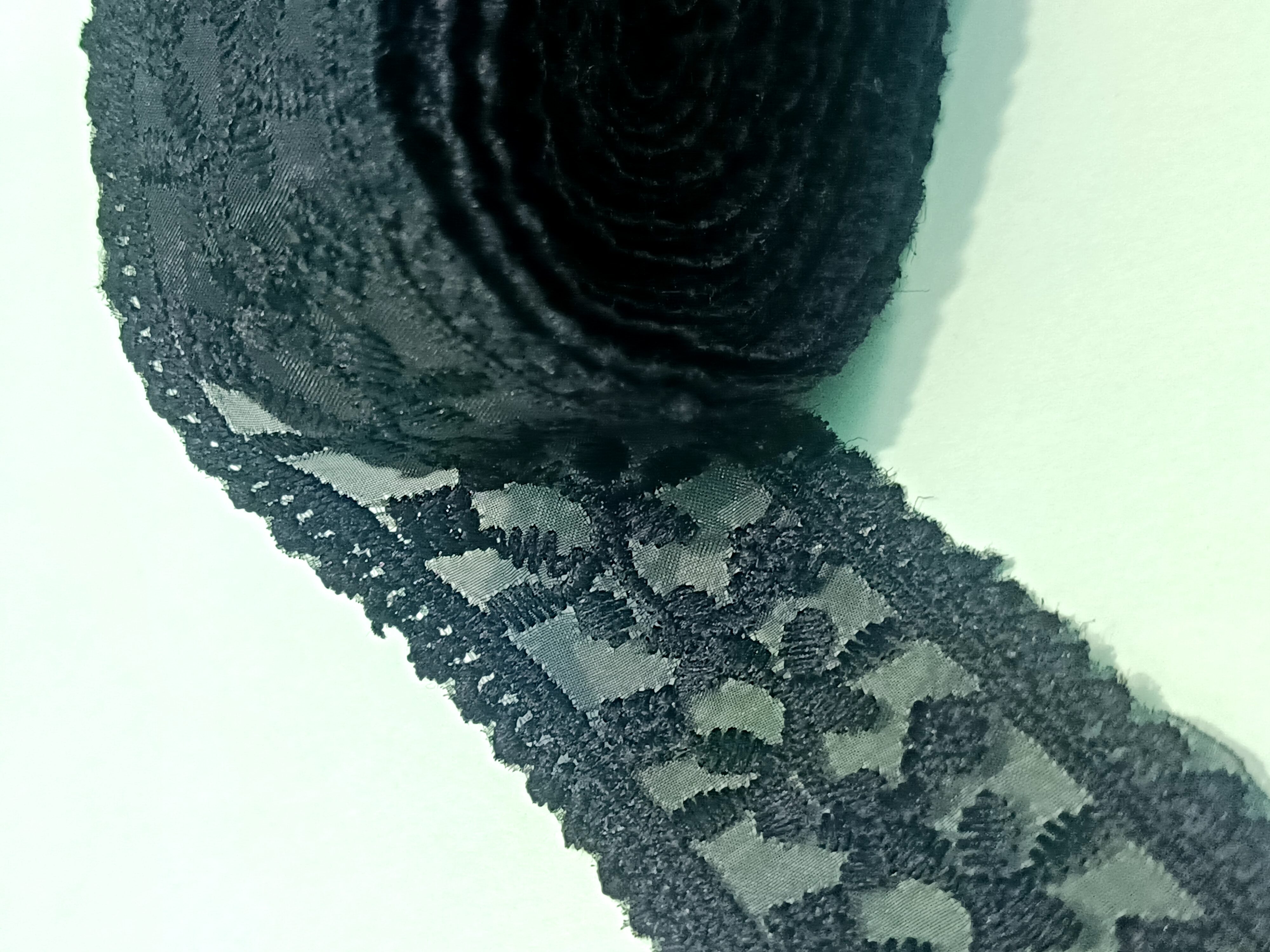 Black Floral Embroidered Mesh Lace Trim – 10 Meter - Image 2