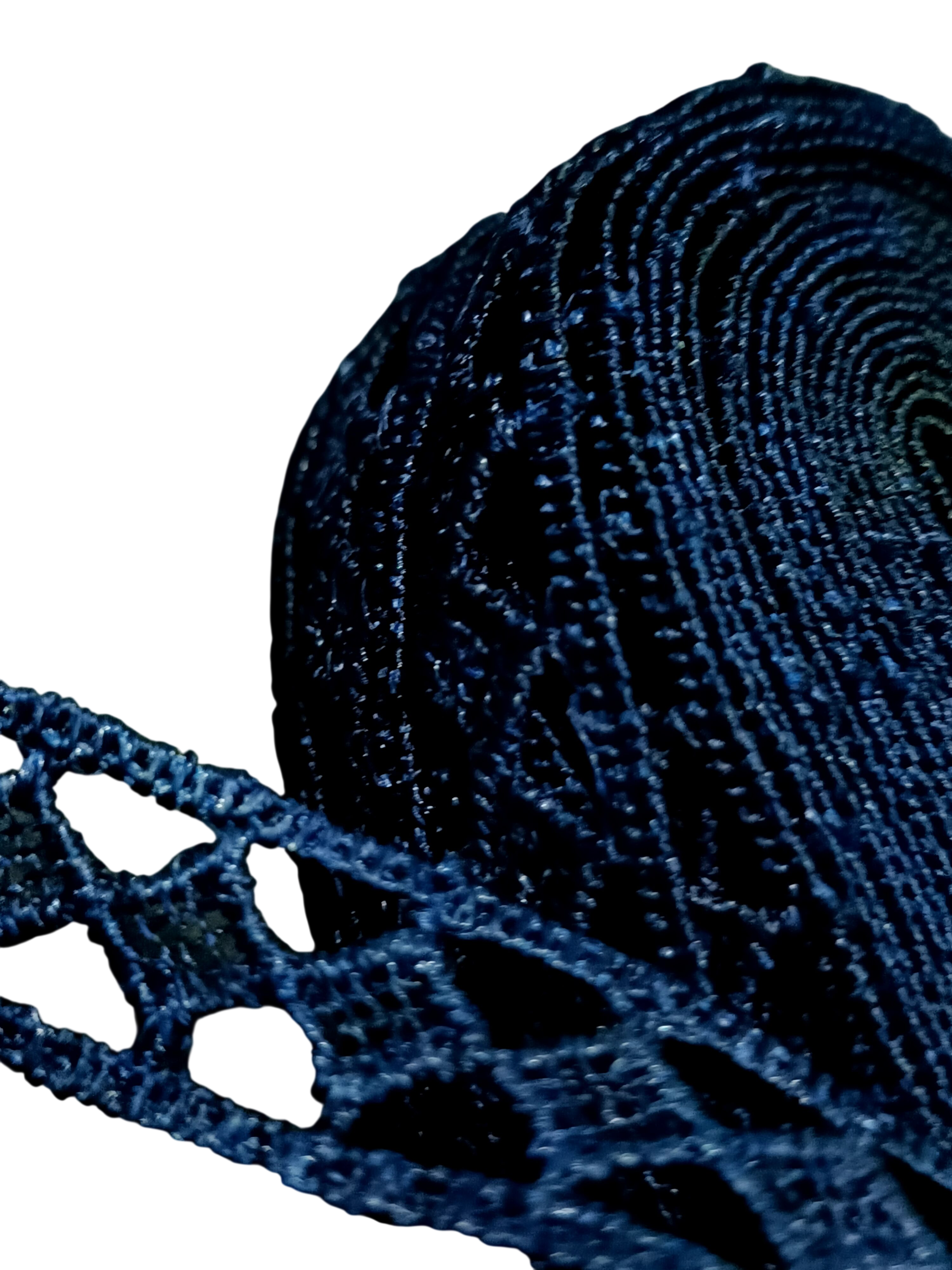 Navy Blue Geometric Embroidered Lace Trim – 10 Meter - Image 2